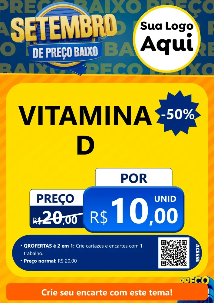 Modelo de Cartaz para Cartaz A4 Vertical com o tema Setembro De Preço Baixo para Farmácia