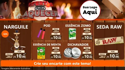 Modelo de TV para TV Horizontal com o tema Ofertas Para Aquecer para Tabacaria