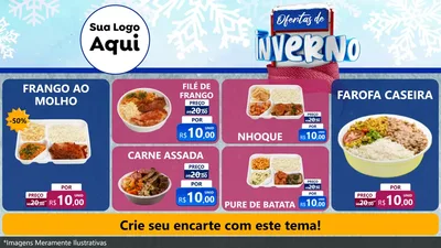Modelo de TV para TV Horizontal com o tema Ofertas de Inverno para Restaurante