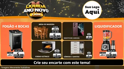 Modelo de TV para TV Horizontal com o tema Liquida Ano Novo É Aqui! para Móveis e Eletro