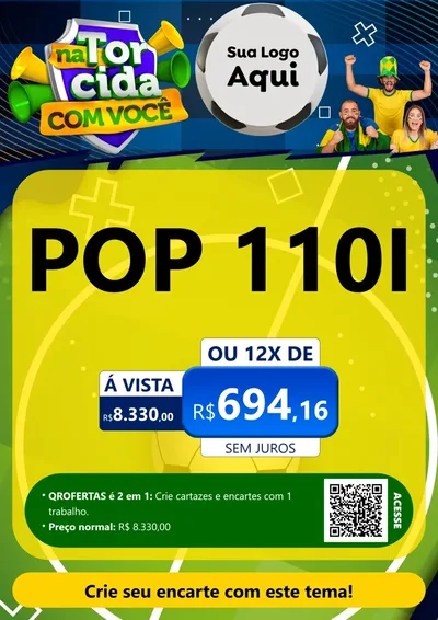 Modelo de Cartaz para Cartaz A4 Vertical com o tema Na Torcida Com Você - Copa para Concessionaria de Motos