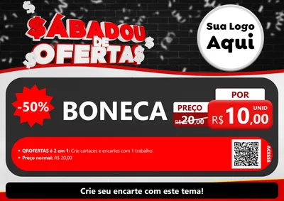Modelo de Cartaz para Cartaz A4 Horizontal com o tema Sabadou de Ofertas para Brinquedos