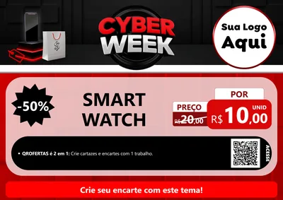 Modelo de Cartaz para Cartaz A4 Horizontal com o tema Cyber Week para Informática