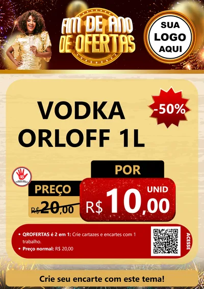 Modelo de Cartaz para Cartaz A4 Vertical com o tema Fim de Ano de Ofertas para Distribuidora de bebidas