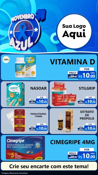 Modelo de TV para TV Vertical com o tema Novembro Azul para Farmácia