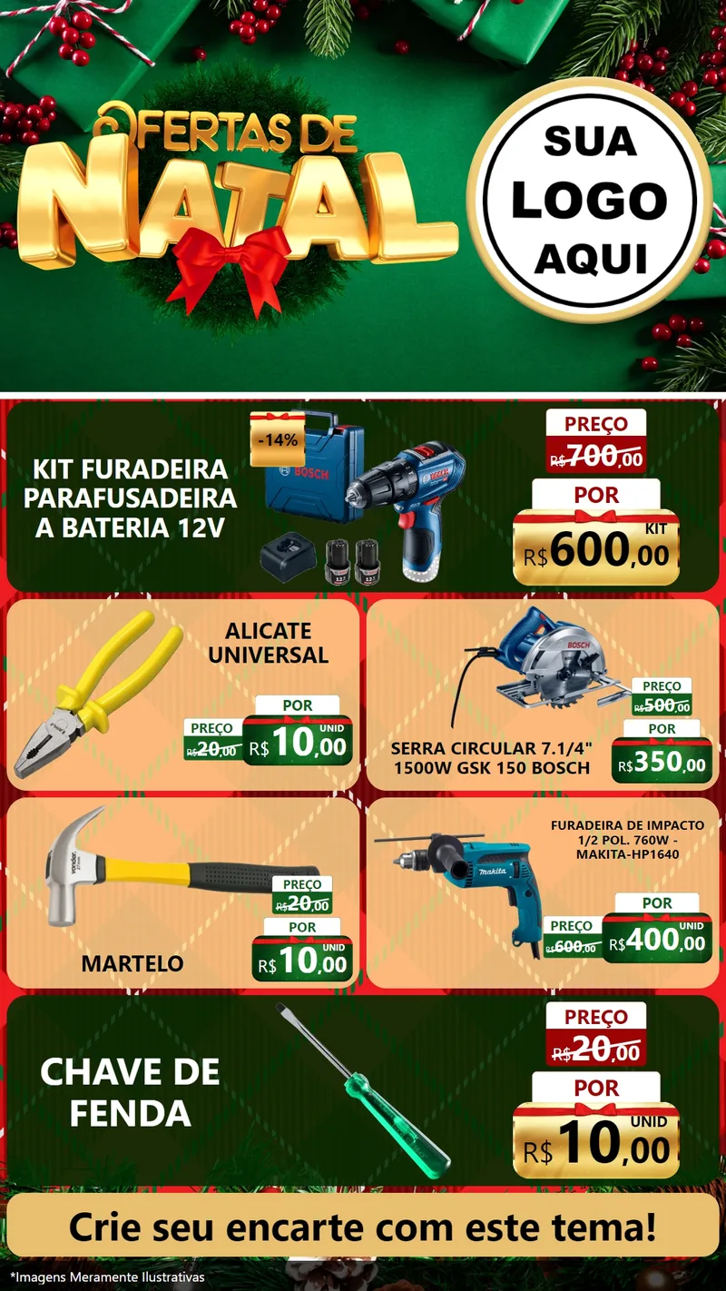 Modelo de TV para TV Vertical com o tema Ofertas de Natal para Maquinas e Ferramentas