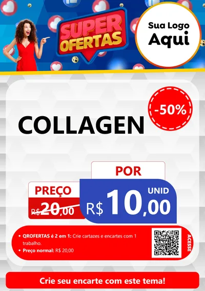 Modelo de Cartaz para Cartaz A4 Vertical com o tema Super Ofertas para Suplementos alimentares