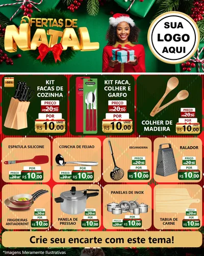 Modelo de Rede Social para Feed Instagram com o tema Ofertas de Natal para Utilidades Domésticas