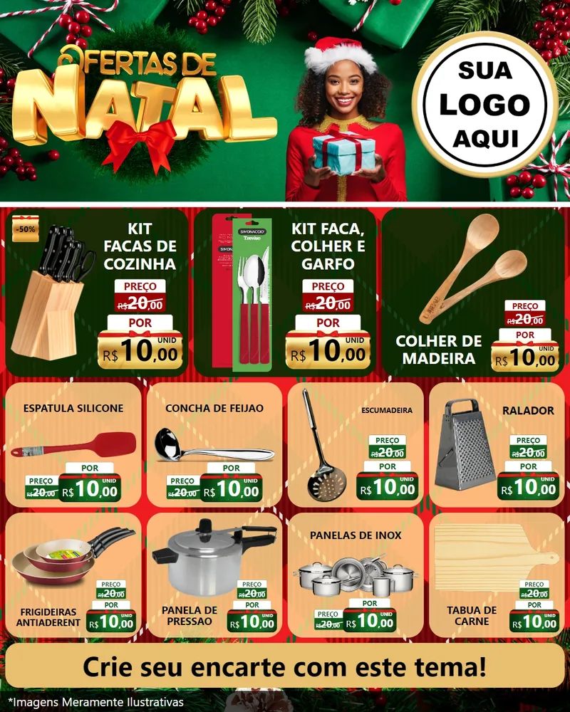Modelo de Rede Social para Feed Instagram com o tema Ofertas de Natal para Utilidades Domésticas