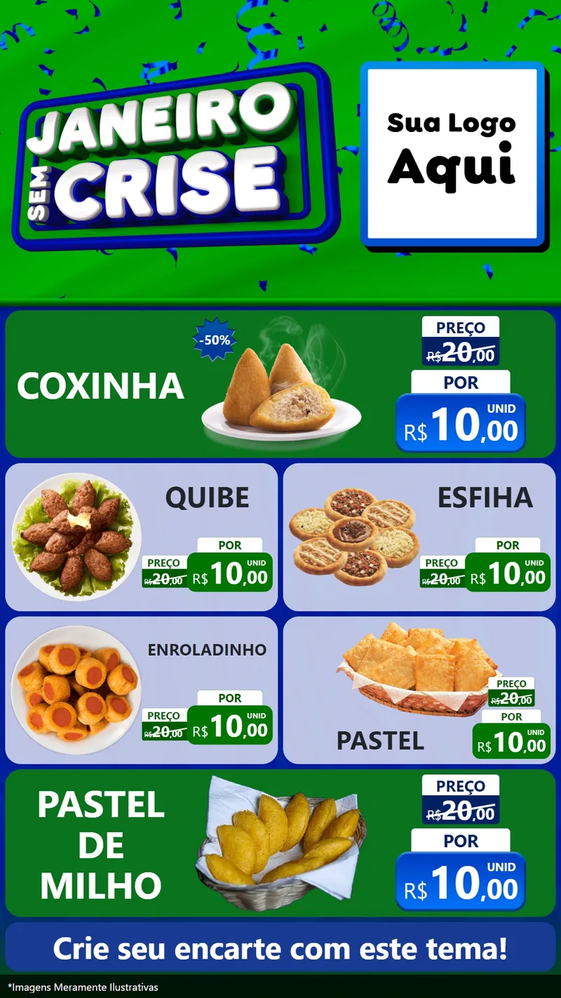 Modelo de TV para TV Vertical com o tema Janeiro Sem Crise para Salgadaria