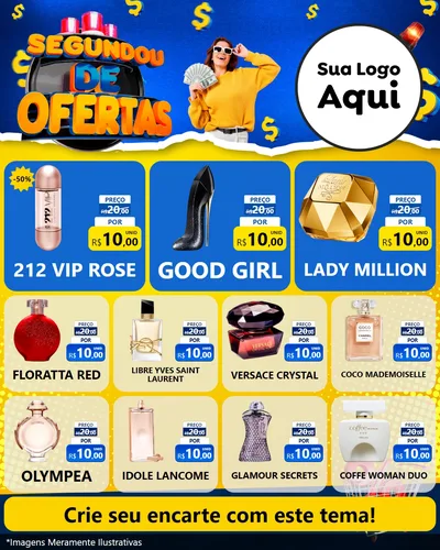 Modelo de Rede Social para Feed Instagram com o tema Segundou de Ofertas para Perfumes