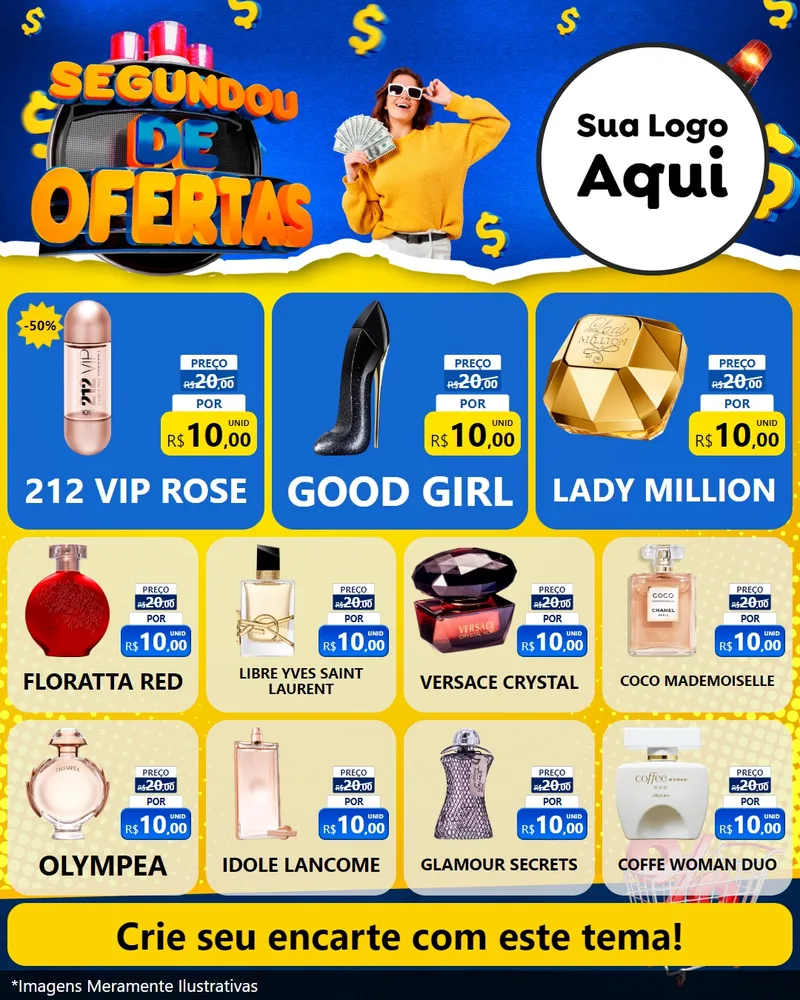 Modelo de Rede Social para Feed Instagram com o tema Segundou de Ofertas para Perfumes