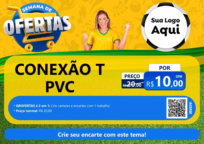 Modelo de Cartaz para Cartaz A4 Horizontal com o tema Semana de Ofertas - Copa para Tubos e conexões
