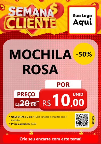 Modelo de Cartaz para Cartaz A4 Vertical com o tema Semana do Cliente para Papelaria