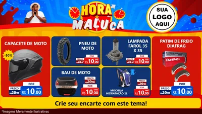 Modelo de TV para TV Horizontal com o tema Hora Maluca para Moto peças