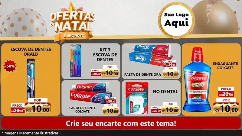Modelo de TV para TV Horizontal com o tema Ofertas De Natal E Ano Novo para Higiene Pessoal