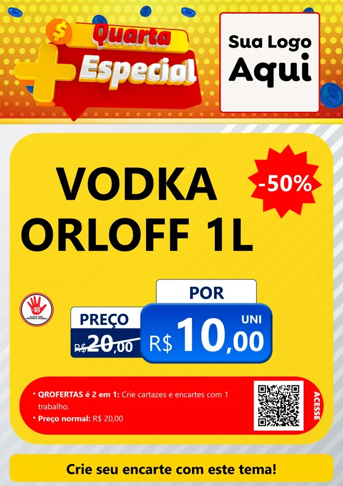 Modelo de Cartaz para Cartaz A4 Vertical com o tema Quarta Mais Especial para Distribuidora de bebidas