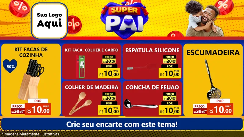 Modelo de TV para TV Horizontal com o tema Super Pai para Utilidades Domésticas