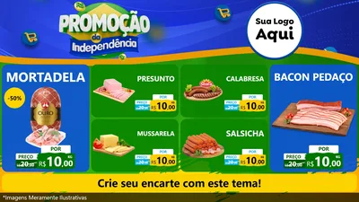Modelo de TV para TV Horizontal com o tema Promoção da Independência para Frios e Laticínios