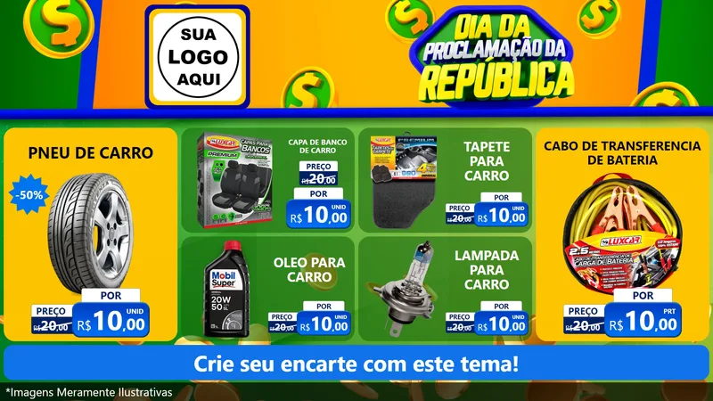 Modelo de TV para TV Horizontal com o tema Dia Da Proclamação da República para Auto peças