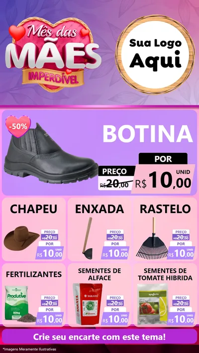 Modelo de Rede Social para Stories com o tema Mês das Mães Imperdível para Agropecuária