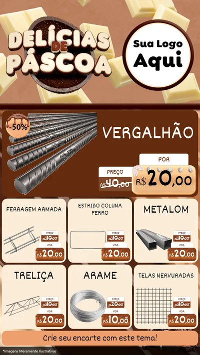Modelo de Rede Social para Stories com o tema Delícias de Páscoa para Ferragens