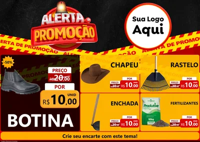Modelo de Encarte para Encarte A4 Horizontal com o tema Alerta de Promoção para Agropecuária