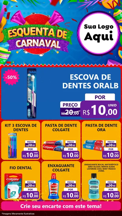 Modelo de Rede Social para Stories com o tema Esquenta de Carnaval para Higiene Pessoal