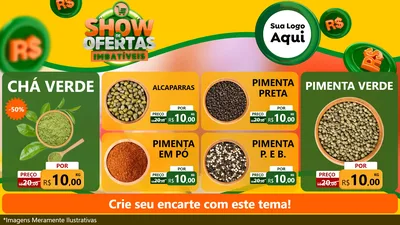 Modelo de TV para TV Horizontal com o tema Show de Ofertas Imbatíveis para Produtos Naturais