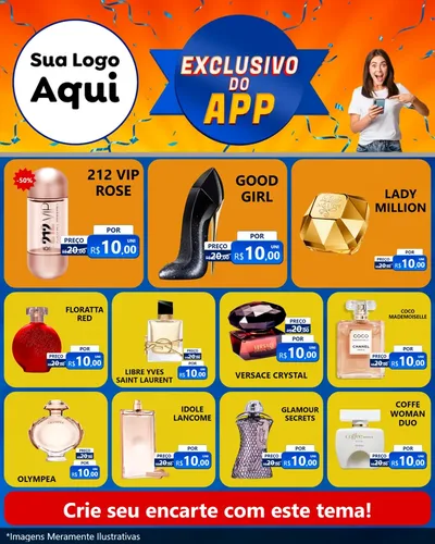Modelo de Rede Social para Feed Instagram com o tema Exclusivo do Aplicativo para Perfumes
