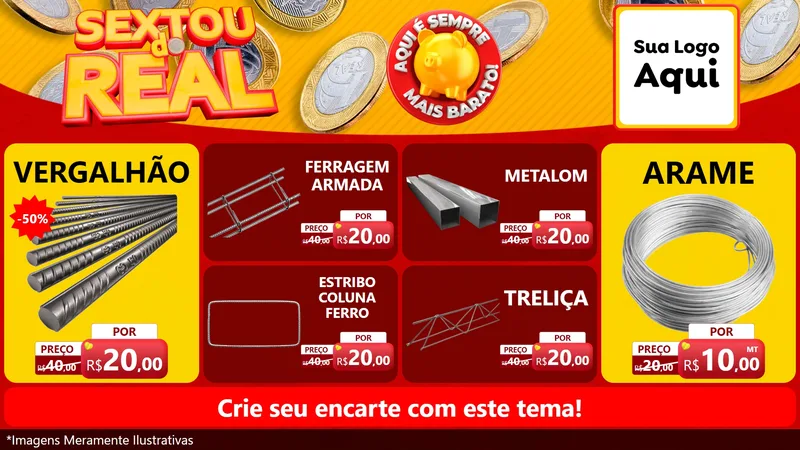 Modelo de TV para TV Horizontal com o tema Sextou do Real para Ferragens