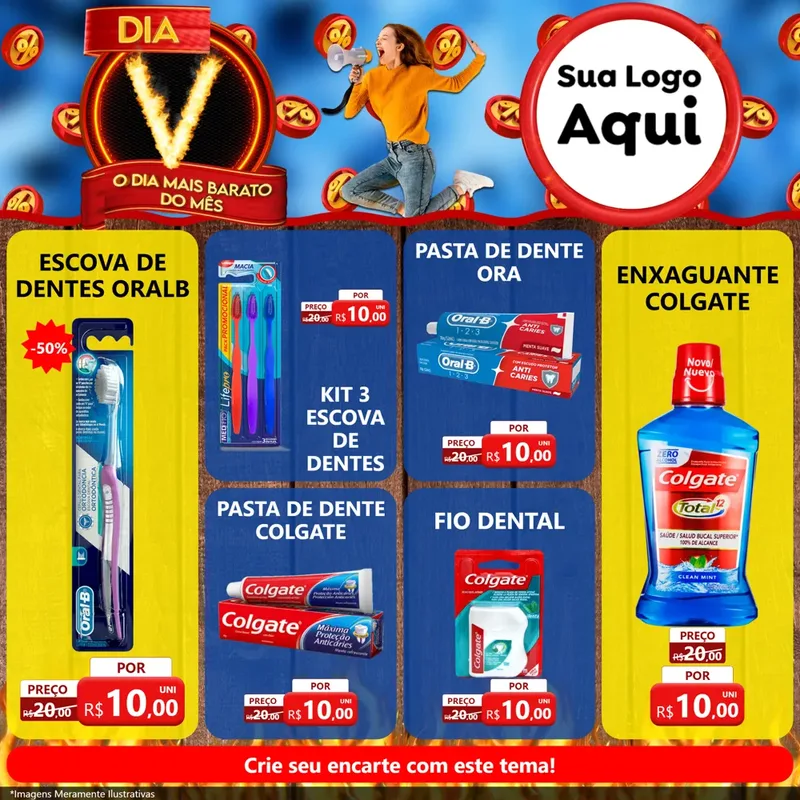 Modelo de Rede Social para Feed Facebook com o tema Dia V - O Dia Mais Barato Do Mês para Higiene Pessoal