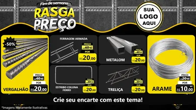Modelo de TV para TV Horizontal com o tema Fim de Semana Rasga Preço para Ferragens