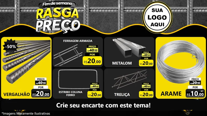 Modelo de TV para TV Horizontal com o tema Fim de Semana Rasga Preço para Ferragens