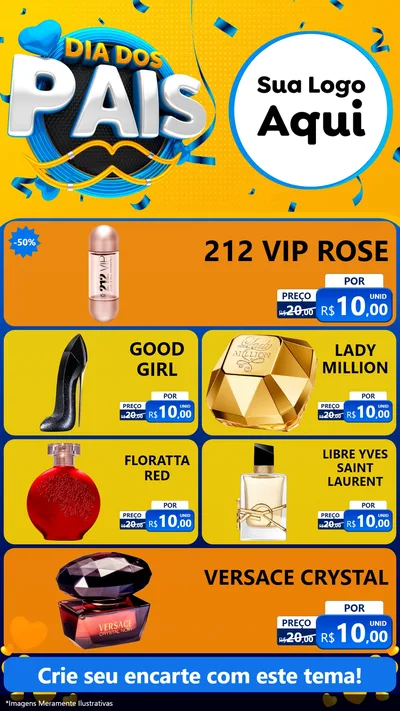 Modelo de TV para TV Vertical com o tema Dia dos Pais para Perfumes