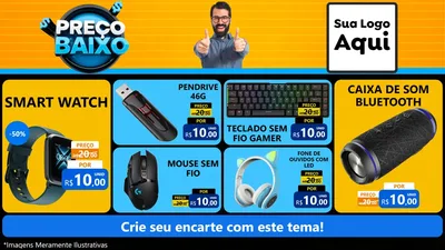 Modelo de TV para TV Horizontal com o tema Preço Baixo para Informática