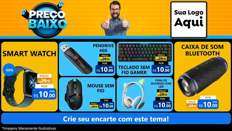 Modelo de TV para TV Horizontal com o tema Preço Baixo para Informática