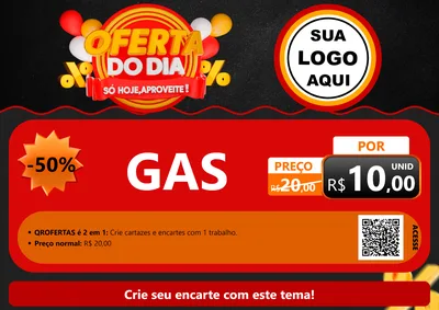 Modelo de Cartaz para Cartaz A4 Horizontal com o tema Oferta do Dia - Só hoje, Aproveite! para Água e gás
