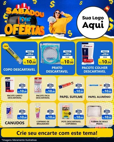 Modelo de Rede Social para Feed Instagram com o tema Sabadou de Ofertas para Embalagens