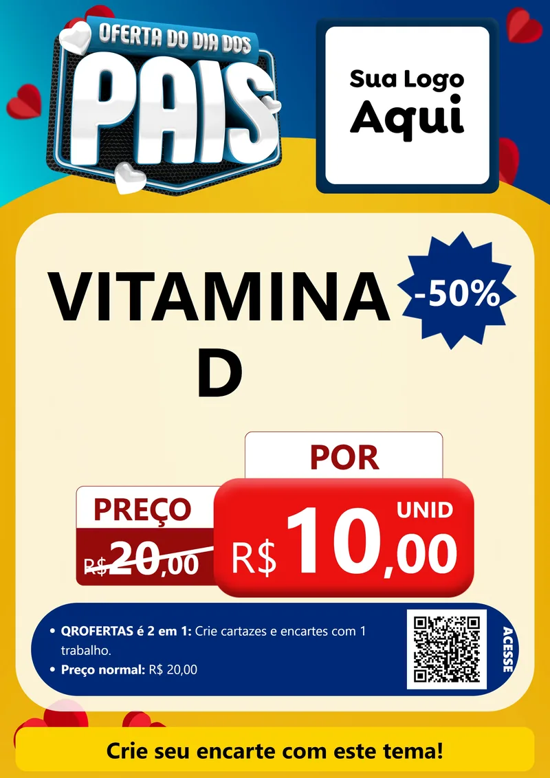 Modelo de Cartaz para Cartaz A4 Vertical com o tema Oferta Do Dia Dos Pais para Farmácia