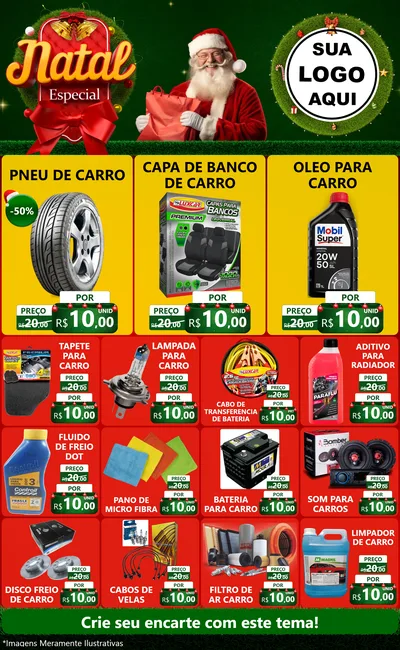 Modelo de Encarte para Encarte Grande com o tema Natal Especial para Auto peças