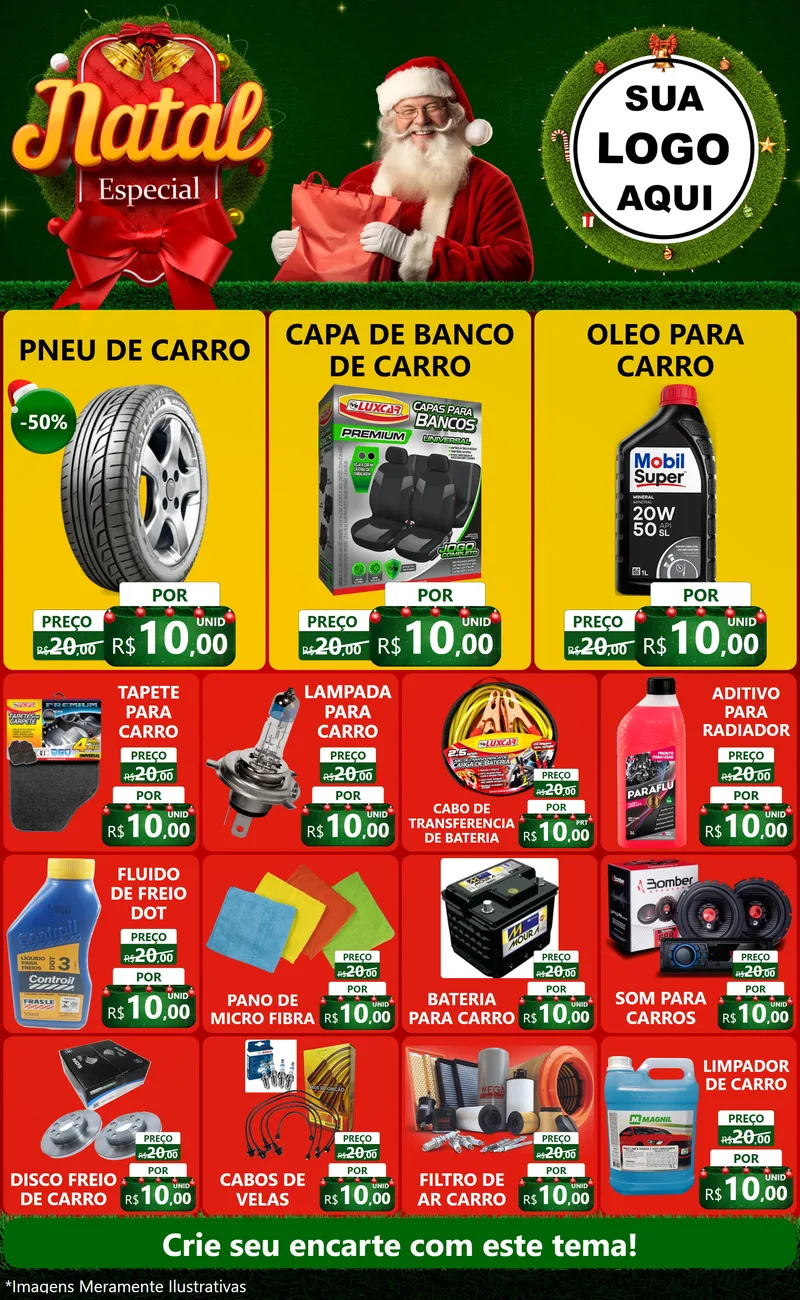 Modelo de Encarte para Encarte Grande com o tema Natal Especial para Auto peças