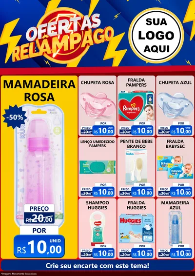 Modelo de Encarte para Encarte A4 Vertical com o tema Ofertas Relâmpago para Bebês