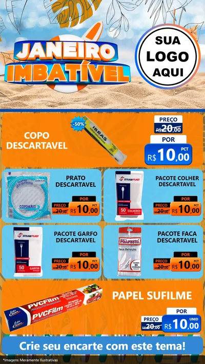 Modelo de TV para TV Vertical com o tema Janeiro Imbatível para Embalagens