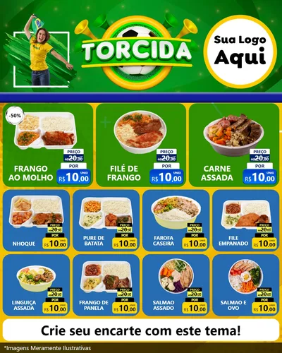 Modelo de Rede Social para Feed Instagram com o tema Torcida para Restaurante