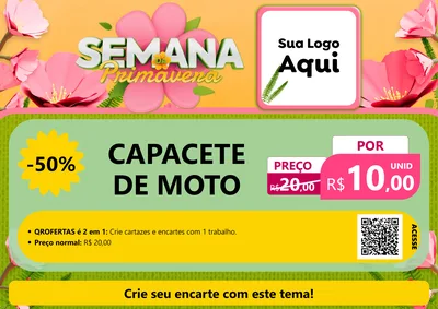 Modelo de Cartaz para Cartaz A4 Horizontal com o tema Semana da Primavera para Moto peças