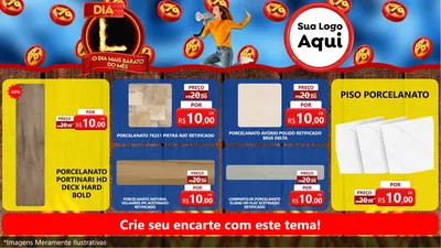 Modelo de TV para TV Horizontal com o tema Dia L - O Dia Mais Barato Do Mês para Pisos e revestimentos