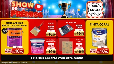 Modelo de TV para TV Horizontal com o tema Show de Prêmios para Tintas e Ferramentas