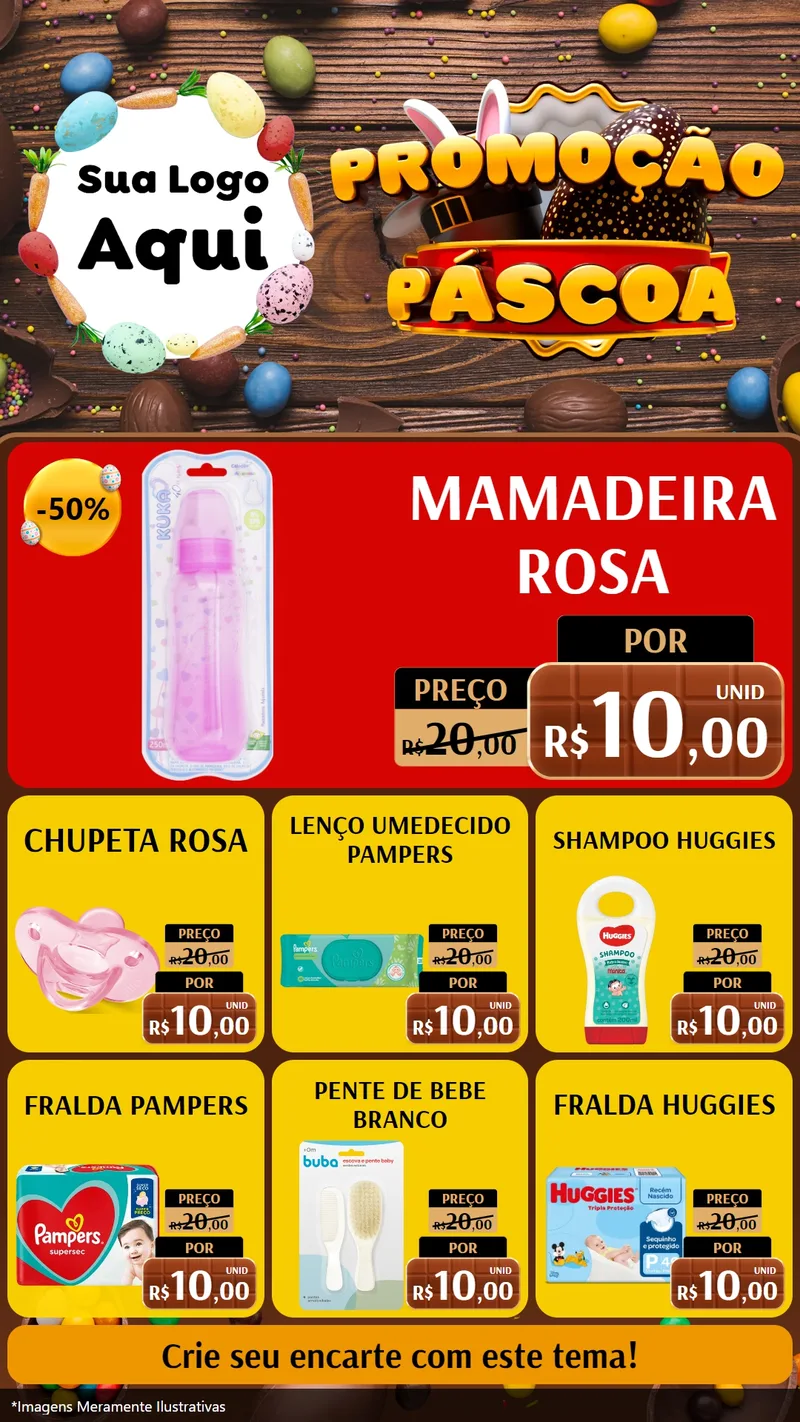 Modelo de Rede Social para Stories com o tema Promoção Páscoa para Bebês