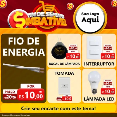 Modelo de Rede Social para Feed Facebook com o tema Fim de Semana Imbatível para Materiais Elétricos